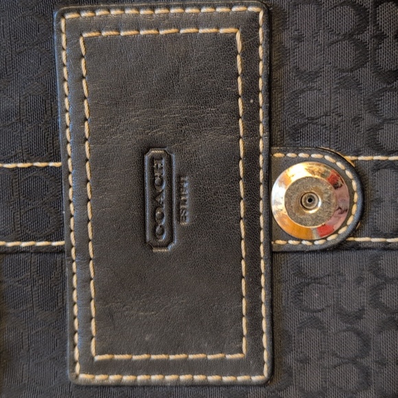 Coach Coach 3628 Vintage Soho Shoulder Bag Black Canvas Leather Monogram - Picture 7 of 14